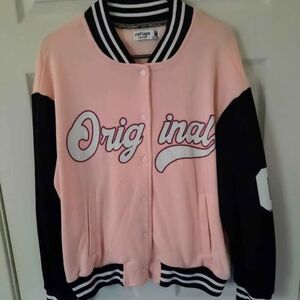 refuge Pink and Black 'Original' Varsity Jacket